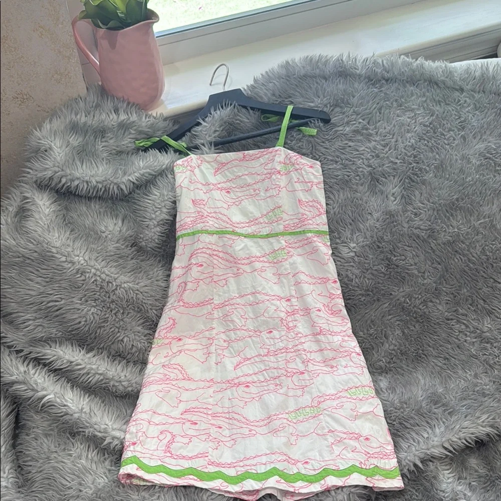Lilly Pulitzer Pink and Green Kids summer ☀️💖🌴Casual Dress - Picture 3 of 7